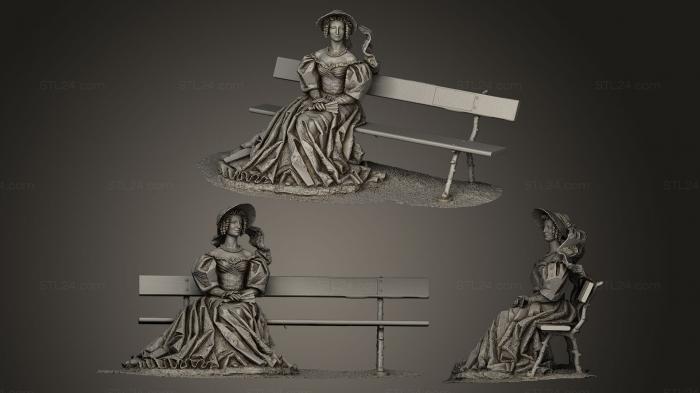 Miscellaneous figurines and statues (Century Lady on a Bench Anna Paulowna, STKR_0117) 3D models for cnc