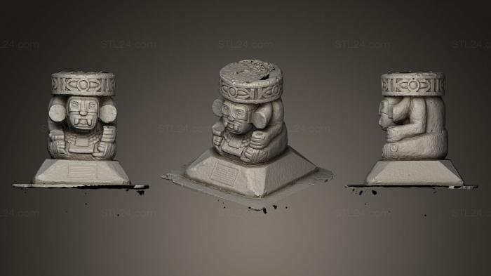 Статуэтки и статуи разные (Уэуэтеотль Древний Бог Огня Ацтекский Бог, STKR_0222) 3D модель для ЧПУ станка
