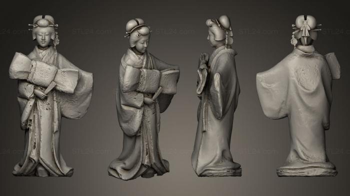Miscellaneous figurines and statues (Japanese wood and ivory figure of a Geisha, STKR_0233) 3D models for cnc