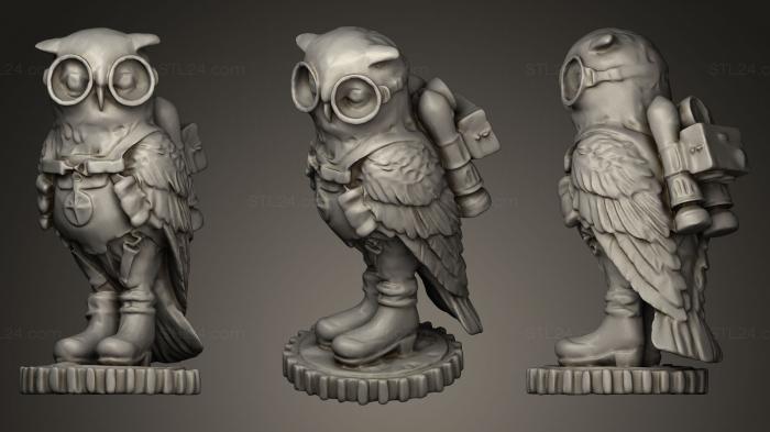 Miscellaneous figurines and statues (Jetpack Owl Figurine, STKR_0235) 3D models for cnc