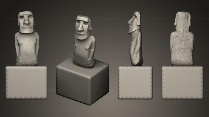 Статуэтки и статуи разные (Моаи Хоа Хакананайя из Британского музея, STKR_0308) 3D модель для ЧПУ станка