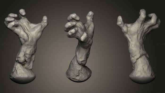 Статуэтки и статуи разные (Большая Сжатая Рука Родена, STKR_0375) 3D модель для ЧПУ станка
