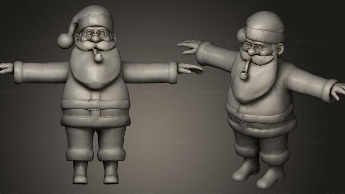 Santa Claus stylized game ready rigged animated