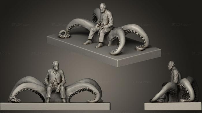 Статуэтки и статуи разные (Скульптура ЖЮЛЯ ВЕРНА Виго Понтеведра, STKR_0389) 3D модель для ЧПУ станка