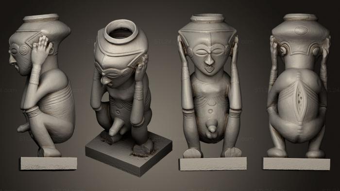 Miscellaneous figurines and statues (Anthropomorphic Kuba cup Congo, STKR_0474) 3D models for cnc