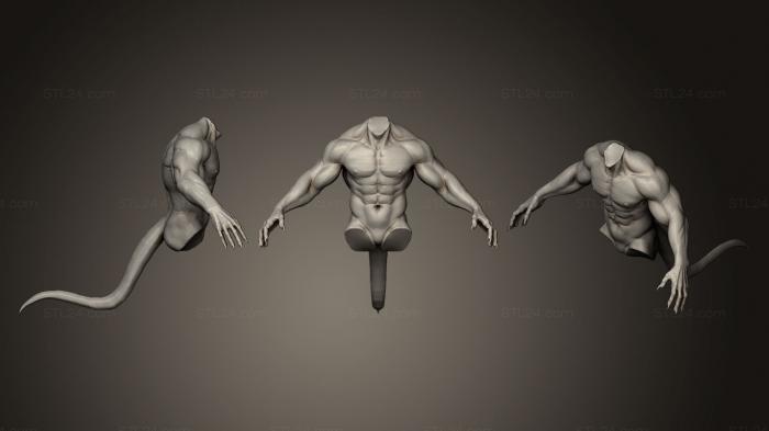 Статуэтки и статуи разные (Верхняя Часть Тела Существа 2, STKR_0520) 3D модель для ЧПУ станка