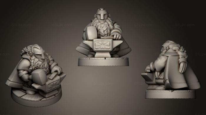 Статуэтки и статуи разные (Мастер кузнечного дела из Племени гномов, STKR_0543) 3D модель для ЧПУ станка