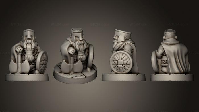 Статуэтки и статуи разные (Хранитель крепости Племени гномов, STKR_0544) 3D модель для ЧПУ станка