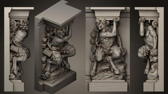 Miscellaneous figurines and statues (Faun Panflrte reduziert, STKR_0558) 3D models for cnc