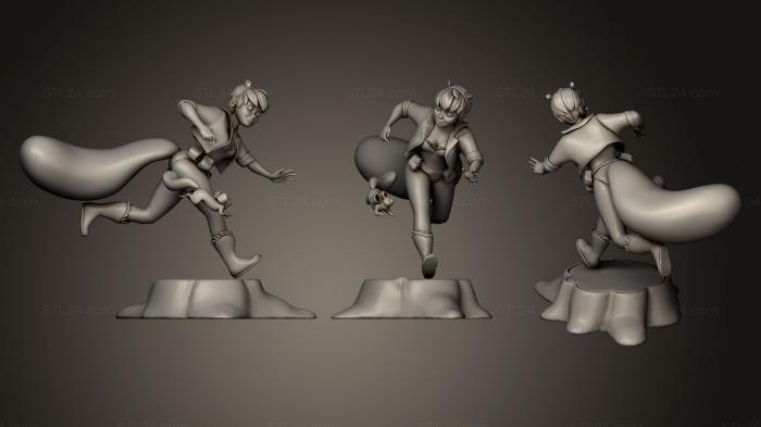 Статуэтки и статуи разные (Девочка-Белка и Носок на цыпочках, STKR_0683) 3D модель для ЧПУ станка