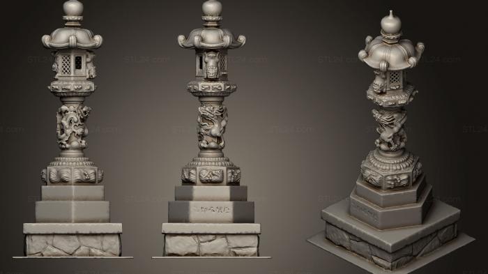 Статуэтки и статуи разные (Каменные фонари Касуга дороф из буддийского храма, STKR_0691) 3D модель для ЧПУ станка