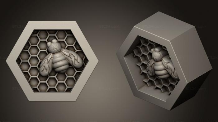 Статуэтки и статуи разные (3D CAD Соты и Пчелиная форма 5, STKR_0741) 3D модель для ЧПУ станка