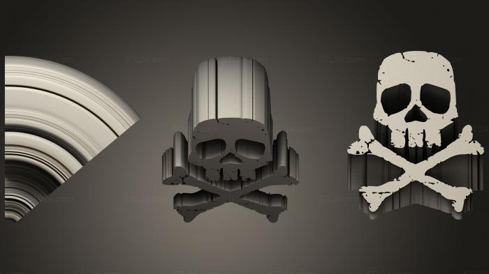 Статуэтки и статуи разные (Череп Космического Пирата Капитана Харлока, STKR_0761) 3D модель для ЧПУ станка