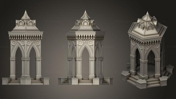Miscellaneous figurines and statues (Fountain Gazebo Repaired, STKR_0818) 3D models for cnc