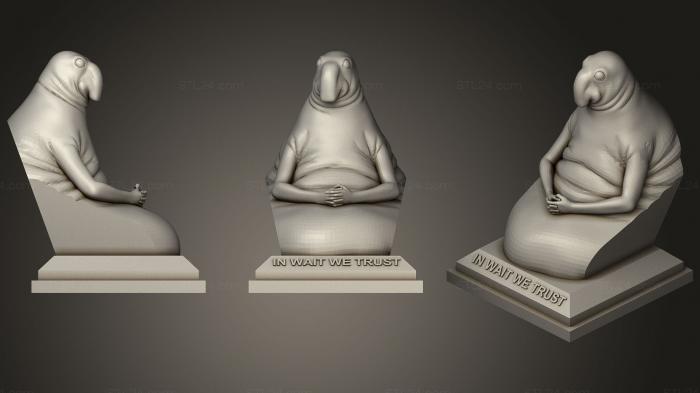 Статуэтки и статуи разные (Бюст гомункула Локсодонтуса (он же Ждун), STKR_0841) 3D модель для ЧПУ станка