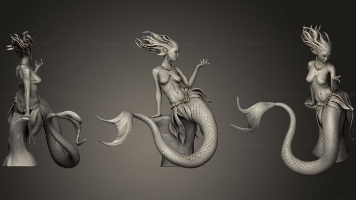Miscellaneous figurines and statues (Mermaid Zbrush Sculpt, STKR_0874) 3D models for cnc