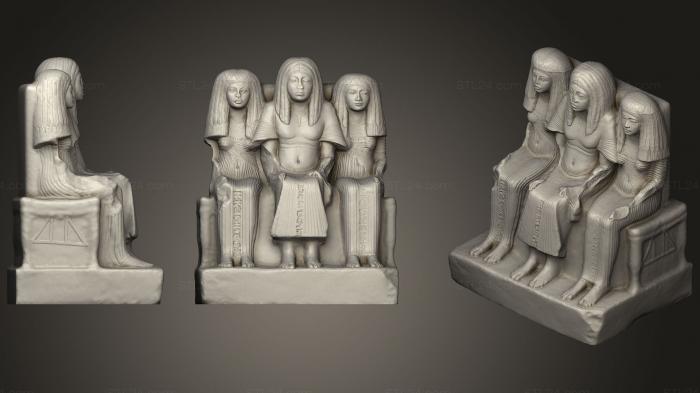 Статуэтки и статуи разные (Король-писец и принцесса, STKR_0927) 3D модель для ЧПУ станка