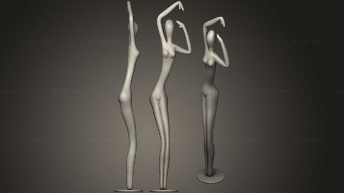 Статуэтки и статуи разные (Скульптура Танцующая женщина, STKR_0938) 3D модель для ЧПУ станка