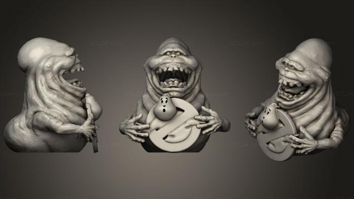 Miscellaneous figurines and statues (Slimer With Logo (Ghostbusters), STKR_0966) 3D models for cnc