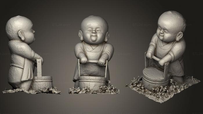 Статуэтки и статуи разные (Маленькая статуя буддийского мальчика Тайвань, STKR_0968) 3D модель для ЧПУ станка