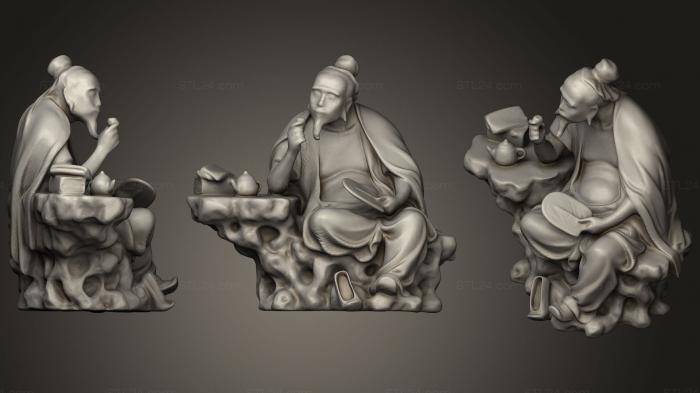 Miscellaneous figurines and statues (Lu Yu Figurine derivative, STKR_1056) 3D models for cnc