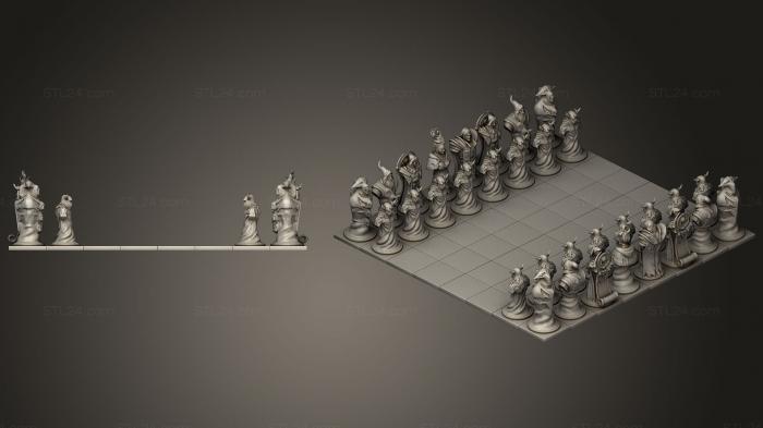 Miscellaneous figurines and statues (Radiant Heroes Dota 2 Chess Set, STKR_1066) 3D models for cnc