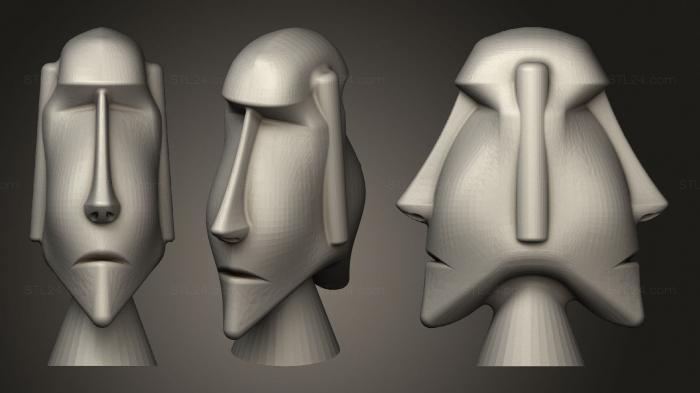 Статуэтки и статуи разные (Древняя Статуя, STKR_1092) 3D модель для ЧПУ станка