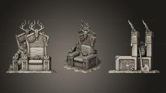Статуэтки и статуи разные (Конунг варваров на троне, STKR_1117) 3D модель для ЧПУ станка