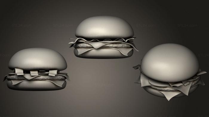 Miscellaneous figurines and statues (Burger with cheese and bacon, STKR_1140) 3D models for cnc