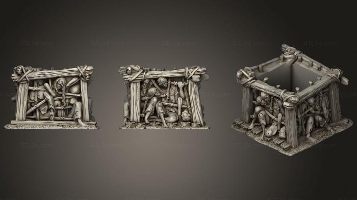 Miscellaneous figurines and statues (Butcher s station Cage with prisoners, STKR_1142) 3D models for cnc