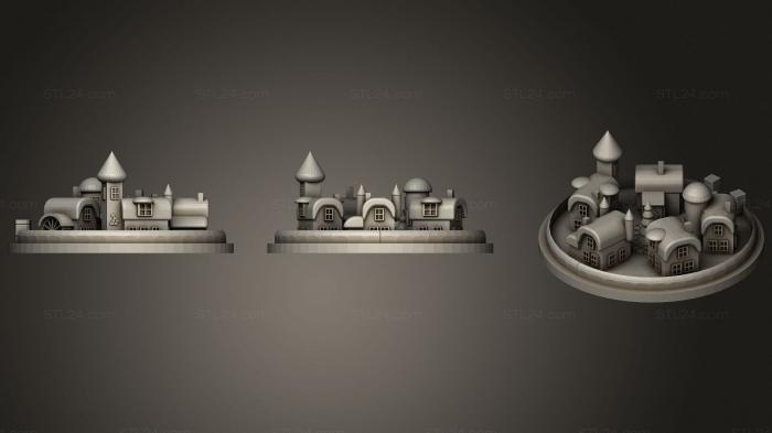 Статуэтки и статуи разные (Рождественский эльфийский городской светильник, STKR_1160) 3D модель для ЧПУ станка
