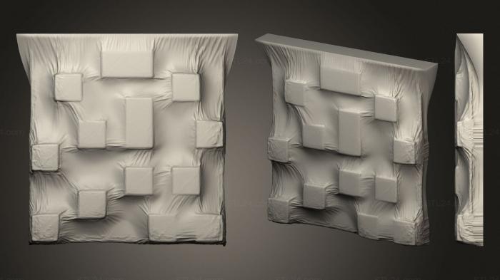 Статуэтки и статуи разные (Декор стен тканью и кубиками, STKR_1169) 3D модель для ЧПУ станка