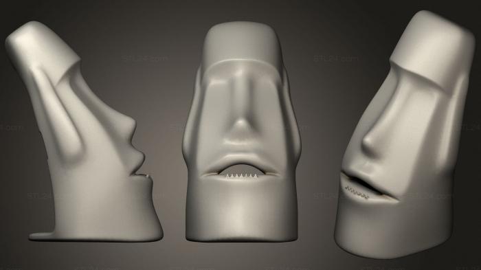 Miscellaneous figurines and statues (Dispensador de cinta de cabeza de Isla de Pascua, STKR_1212) 3D models for cnc
