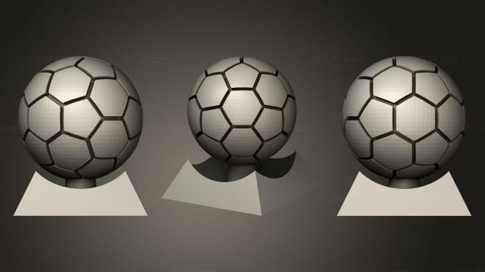Статуэтки и статуи разные (Футбол Футбольный мяч (1), STKR_1268) 3D модель для ЧПУ станка