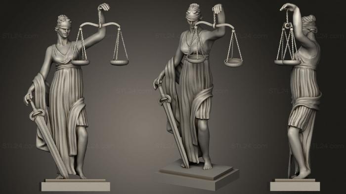 Статуэтки и статуи разные (Богиня правосудия вторая жена Зевса Фемида 1, STKR_1295) 3D модель для ЧПУ станка