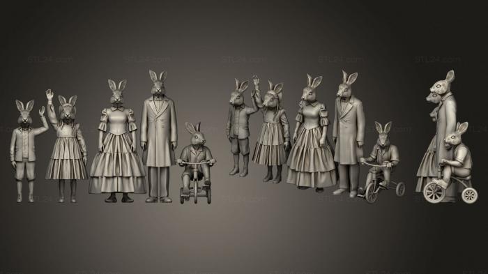 Статуэтки и статуи разные (Семейство Заячьих, STKR_1323) 3D модель для ЧПУ станка