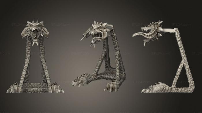 Статуэтки и статуи разные (Держатель наушников Dragon, STKR_1330) 3D модель для ЧПУ станка