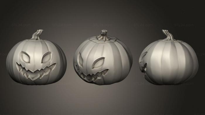 Miscellaneous figurines and statues (High Poly Pumpkin, STKR_1347) 3D models for cnc