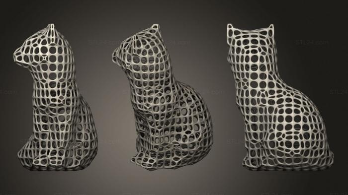 Статуэтки и статуи разные (Пустотелая Лисья Четырехугольная Сетка, STKR_1352) 3D модель для ЧПУ станка