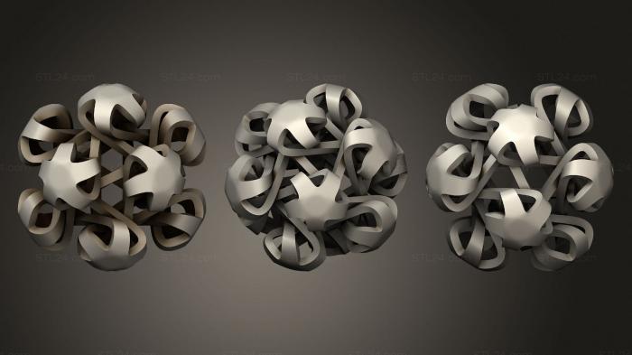 Miscellaneous figurines and statues (Icosahedral Abstract Figure, STKR_1357) 3D models for cnc