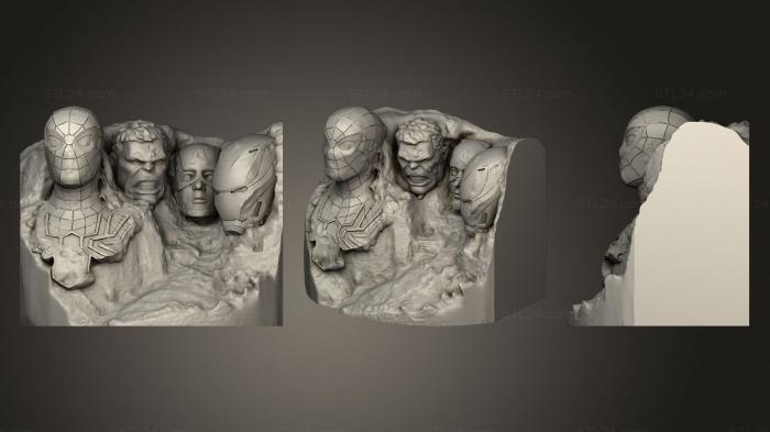 Статуэтки и статуи разные (Гора Рашмор от Marvel, STKR_1446) 3D модель для ЧПУ станка