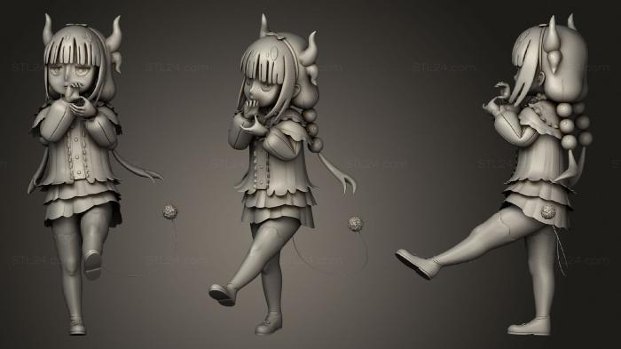 Miscellaneous figurines and statues (Miss kobayashis dragon maid kanna, STKR_1467) 3D models for cnc