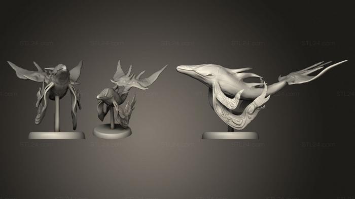 Miscellaneous figurines and statues (Ornate sky whale, STKR_1550) 3D models for cnc