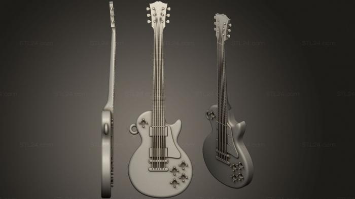 Miscellaneous figurines and statues (Pendant guitar with diamonds, STKR_1569) 3D models for cnc