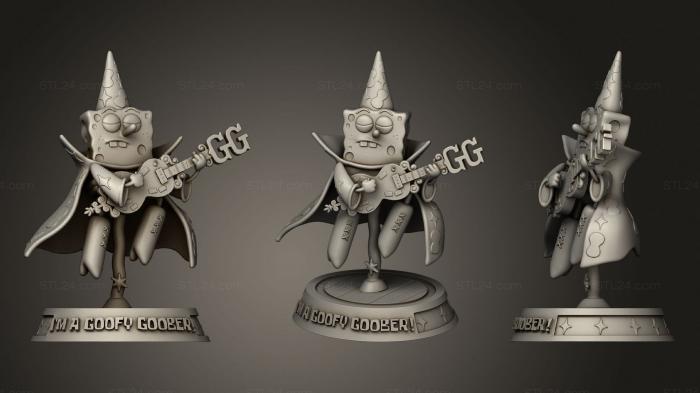 Miscellaneous figurines and statues (Sponge Bob Goofy Goober and Cheshire cat Alice in Wonderland 222, STKR_1736) 3D models for cnc