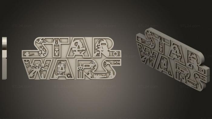 Miscellaneous figurines and statues (Star Wars Logo Mural, STKR_1750) 3D models for cnc