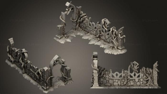 Статуэтки и статуи разные (Разрушенная Стена Леса Запутанное Сердце, STKR_1791) 3D модель для ЧПУ станка