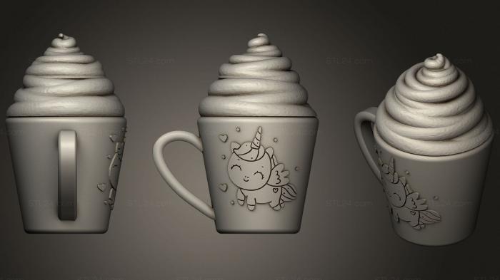 Miscellaneous figurines and statues (TAZA UNICORNIO HELADO, STKR_1798) 3D models for cnc