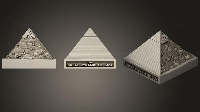 Статуэтки и статуи разные (Великая пирамида в Гизе, STKR_1825) 3D модель для ЧПУ станка