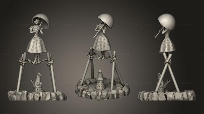 Статуэтки и статуи разные (Девушка На Канате, STKR_1847) 3D модель для ЧПУ станка